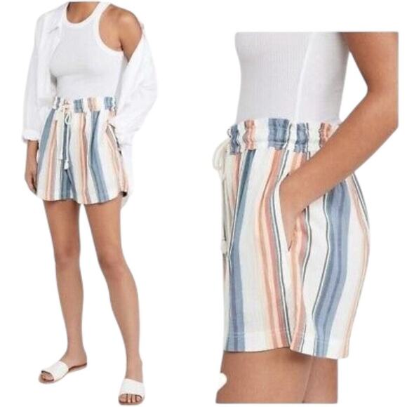 Xirena "Cooper" Easy Fit Casual Gauze Shorts Multicolor Stripes w/ Pockets | NEW - Picture 1 of 16